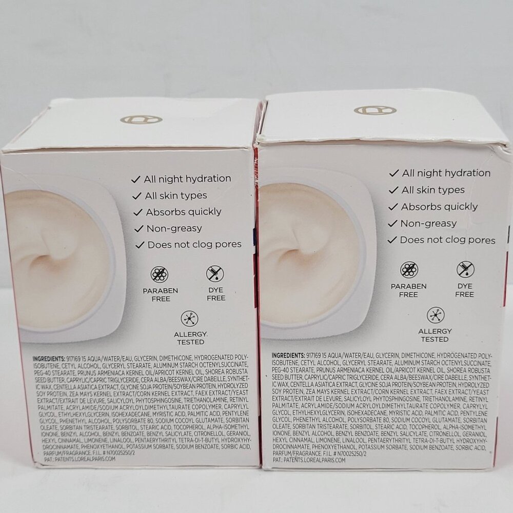 LOreal Paris Revitalift Night Moisturizer Anti-Wrinkle Firming 48g Set of 2 NIB - Picture 2 of 5